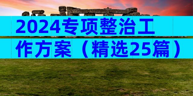 2024专项整治工作方案（精选25篇）