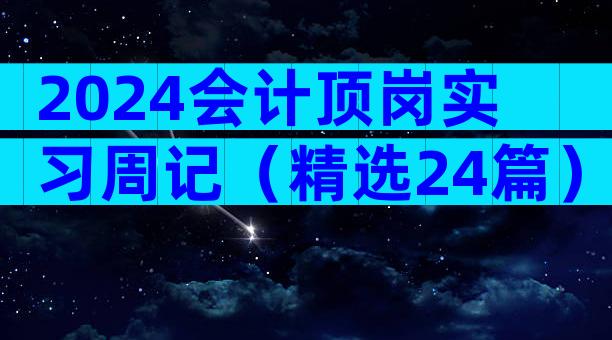 2024会计顶岗实习周记（精选24篇）