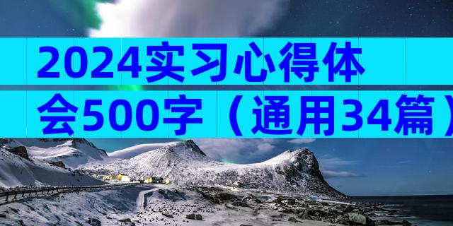 2024实习心得体会500字（通用34篇）