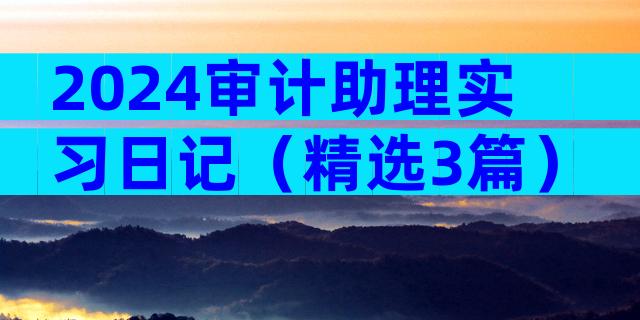 2024审计助理实习日记（精选3篇）