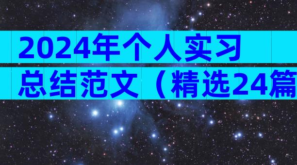 2024年个人实习总结范文（精选24篇）