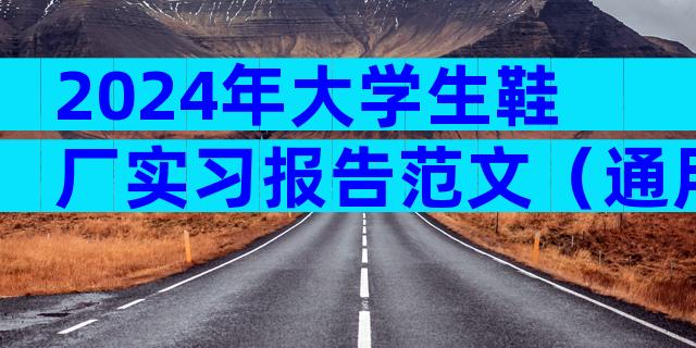 2024年大学生鞋厂实习报告范文（通用3篇）