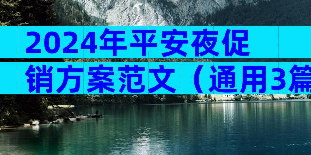 2024年平安夜促销方案范文（通用3篇）