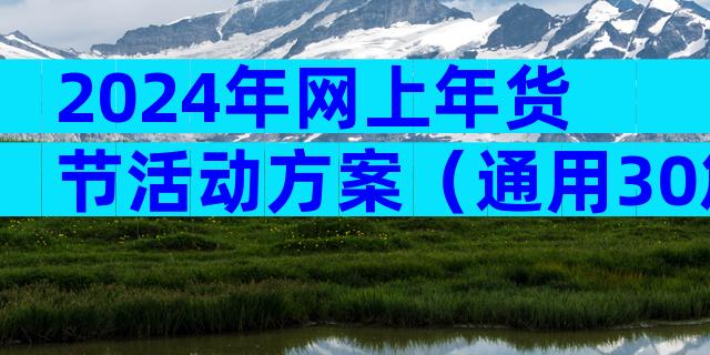 2024年网上年货节活动方案（通用30篇）