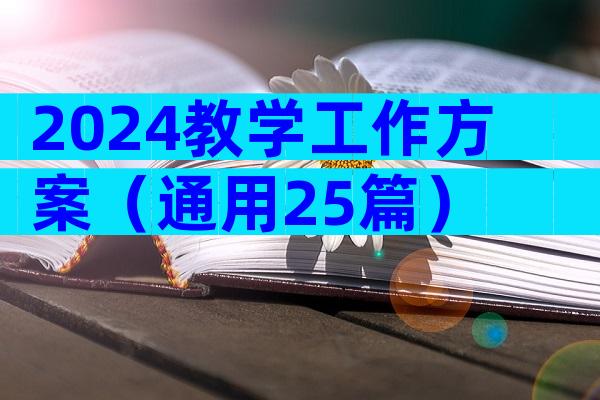 2024教学工作方案（通用25篇）