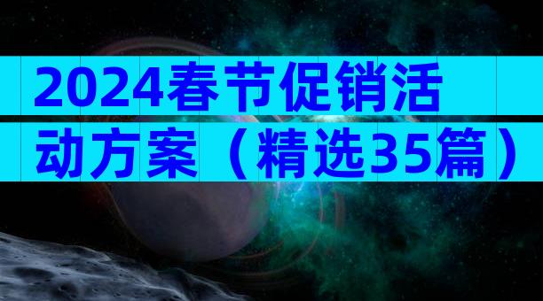 2024春节促销活动方案（精选35篇）