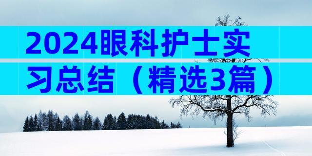 2024眼科护士实习总结（精选3篇）