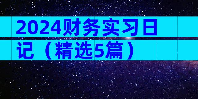 2024财务实习日记（精选5篇）