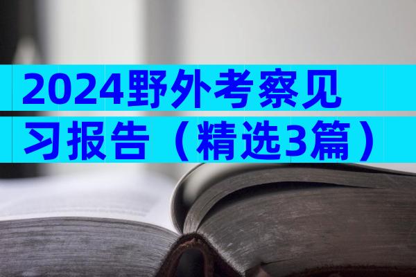 2024野外考察见习报告（精选3篇）