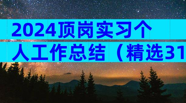 2024顶岗实习个人工作总结（精选31篇）