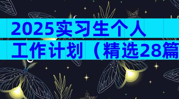 2025实习生个人工作计划（精选28篇）