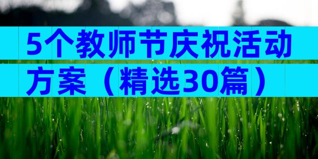 5个教师节庆祝活动方案（精选30篇）