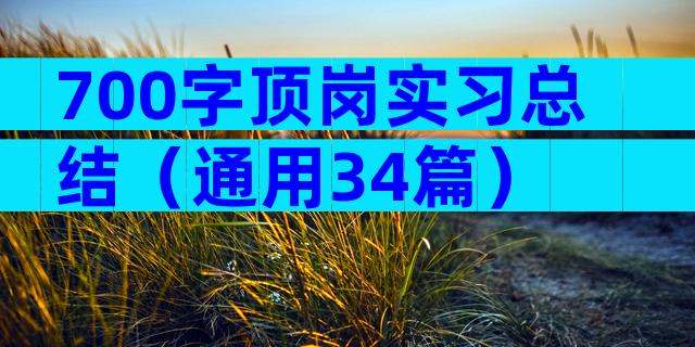 700字顶岗实习总结（通用34篇）