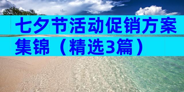 七夕节活动促销方案集锦（精选3篇）