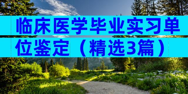 临床医学毕业实习单位鉴定（精选3篇）