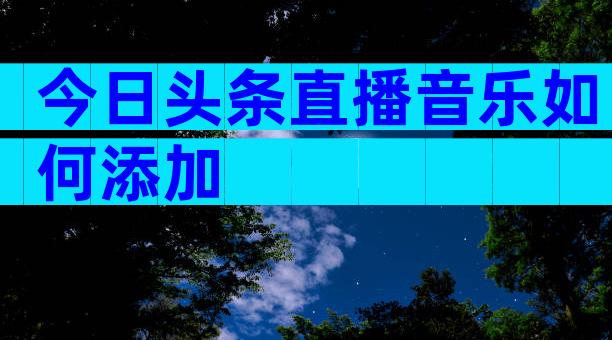 今日头条直播音乐如何添加