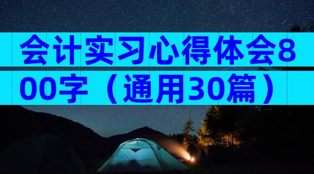 会计实习心得体会800字（通用30篇）