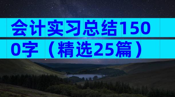 会计实习总结1500字（精选25篇）