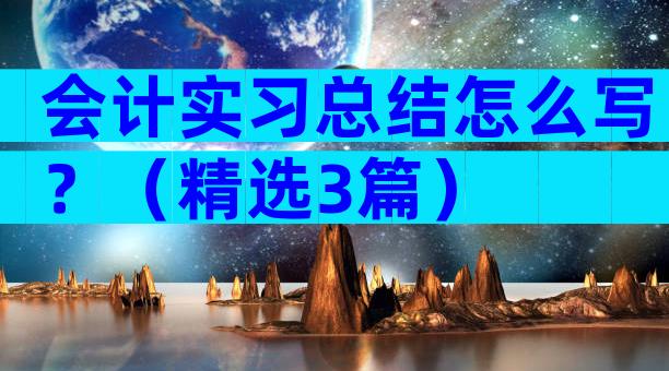 会计实习总结怎么写？（精选3篇）