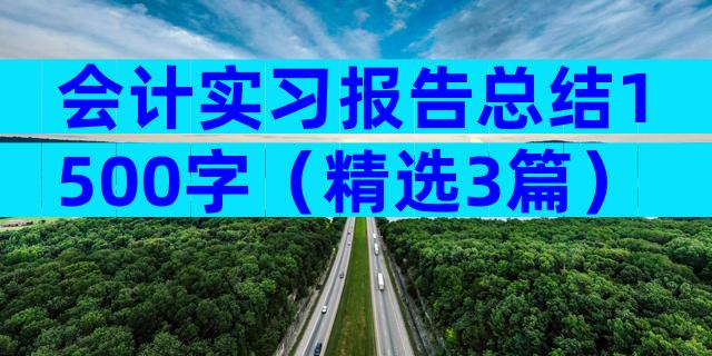 会计实习报告总结1500字（精选3篇）