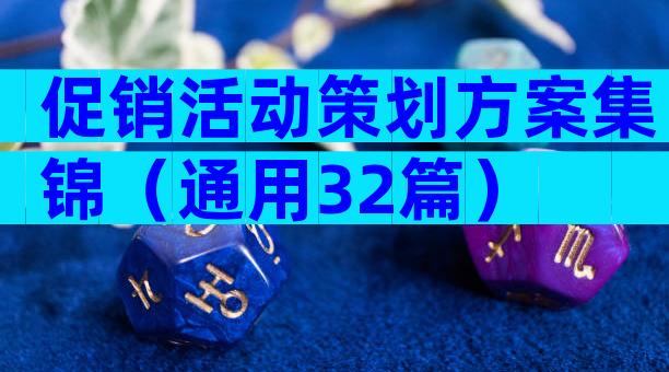 促销活动策划方案集锦（通用32篇）