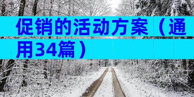 促销的活动方案（通用34篇）