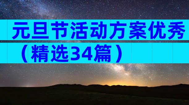 元旦节活动方案优秀（精选34篇）