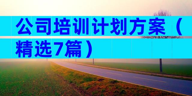 公司培训计划方案（精选7篇）