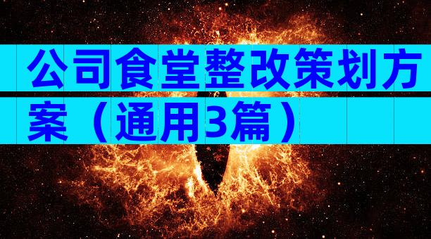 公司食堂整改策划方案（通用3篇）