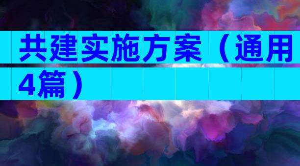 共建实施方案（通用4篇）