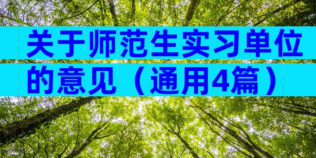 关于师范生实习单位的意见（通用4篇）