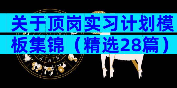 关于顶岗实习计划模板集锦（精选28篇）