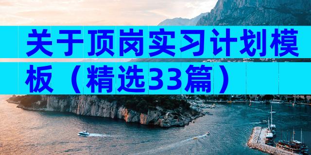 关于顶岗实习计划模板（精选33篇）