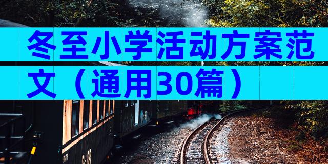 冬至小学活动方案范文（通用30篇）