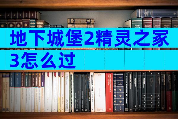 地下城堡2精灵之冢3怎么过