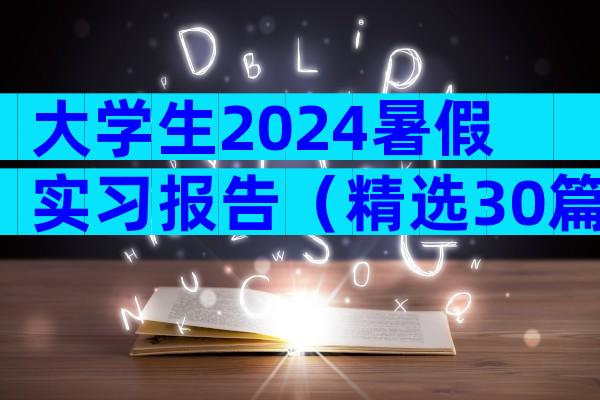 大学生2024暑假实习报告（精选30篇）