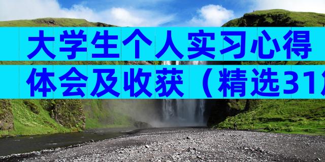 大学生个人实习心得体会及收获（精选31篇）