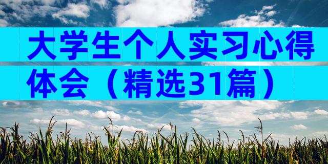 大学生个人实习心得体会（精选31篇）