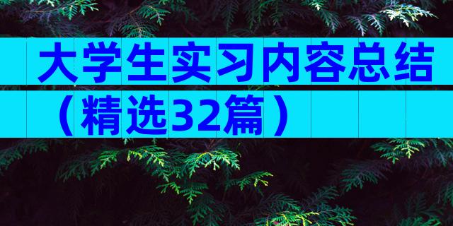 大学生实习内容总结（精选32篇）