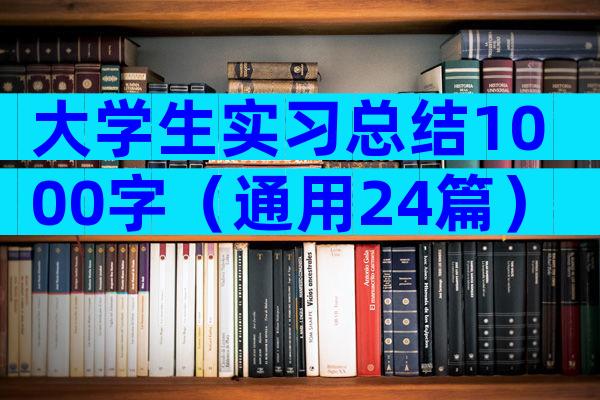 大学生实习总结1000字（通用24篇）