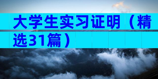 大学生实习证明（精选31篇）