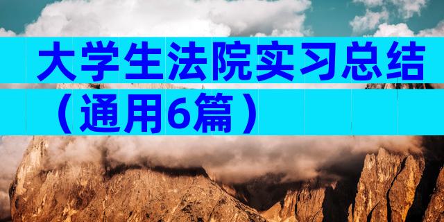 大学生法院实习总结（通用6篇）