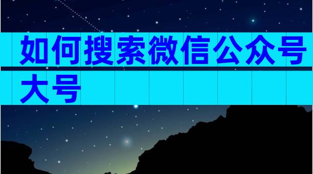 如何搜索微信公众号大号