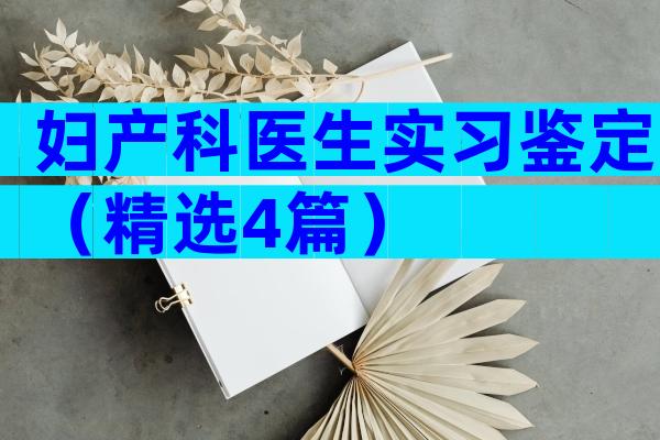 妇产科医生实习鉴定（精选4篇）