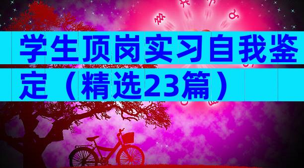 学生顶岗实习自我鉴定（精选23篇）