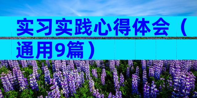 实习实践心得体会（通用9篇）