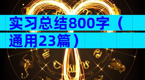 实习总结800字（通用23篇）