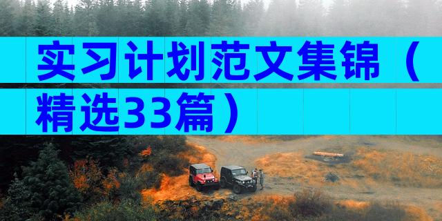 实习计划范文集锦（精选33篇）