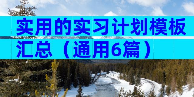 实用的实习计划模板汇总（通用6篇）