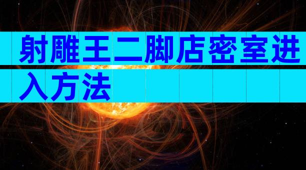 射雕王二脚店密室进入方法